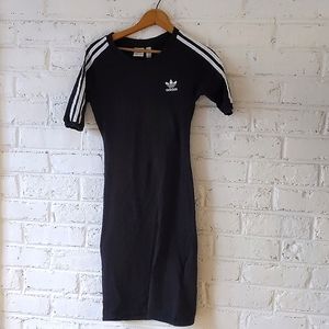 Adidas black striped logo dress